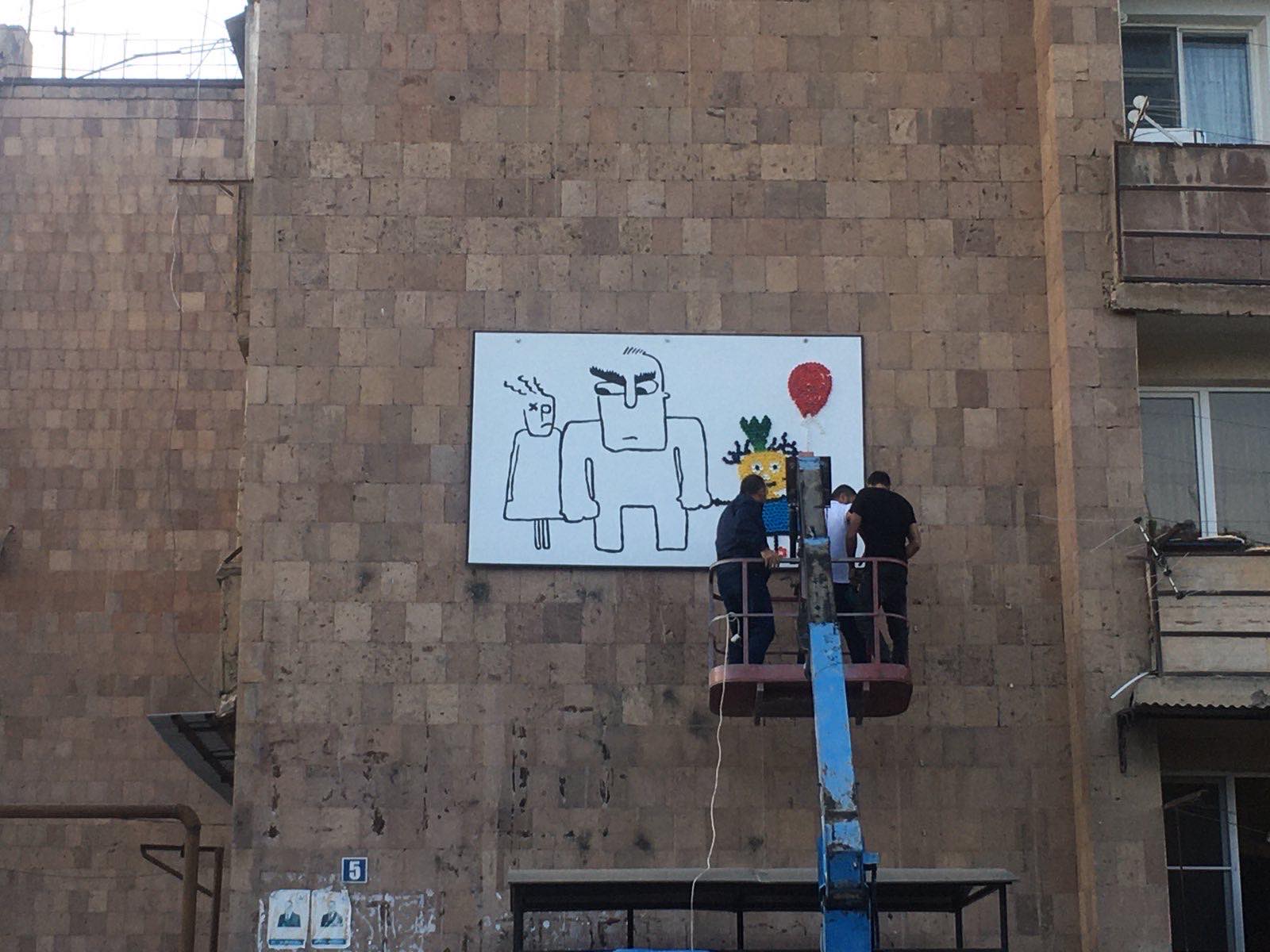 Street art on domestic violence issues in Ararat 