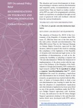 Policy Brief Recommendations on Tolerance and Nondiscrimination pic