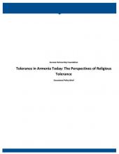 Tolerance in Armenia Today: The Perspectives of Religious Tolerance