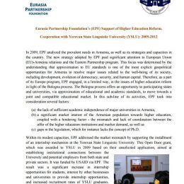 Eurasia Partnership Foundation’s Support of Higher Education Reform
