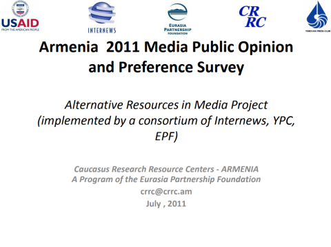 Armenia 2011 Media Public Opinion and Preference Survey pic