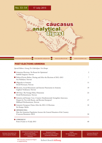 The 53/54 issue of Caucasus Analytical Digest: ‘Post-Elections Armenia’ pic
